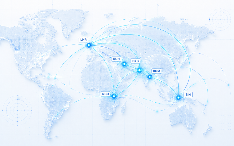 AERBAVS global hub map